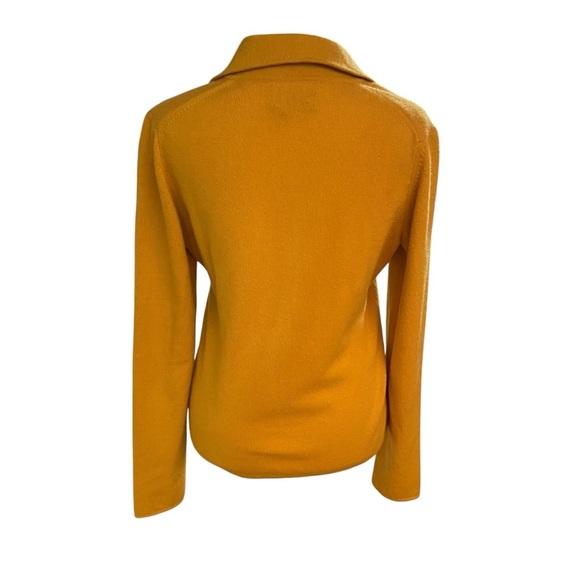 Sutton Studio 1/2 Buttoned 100% Cashmere Sweater Size M Mustard Quiet Luxury - Picture 4 of 8